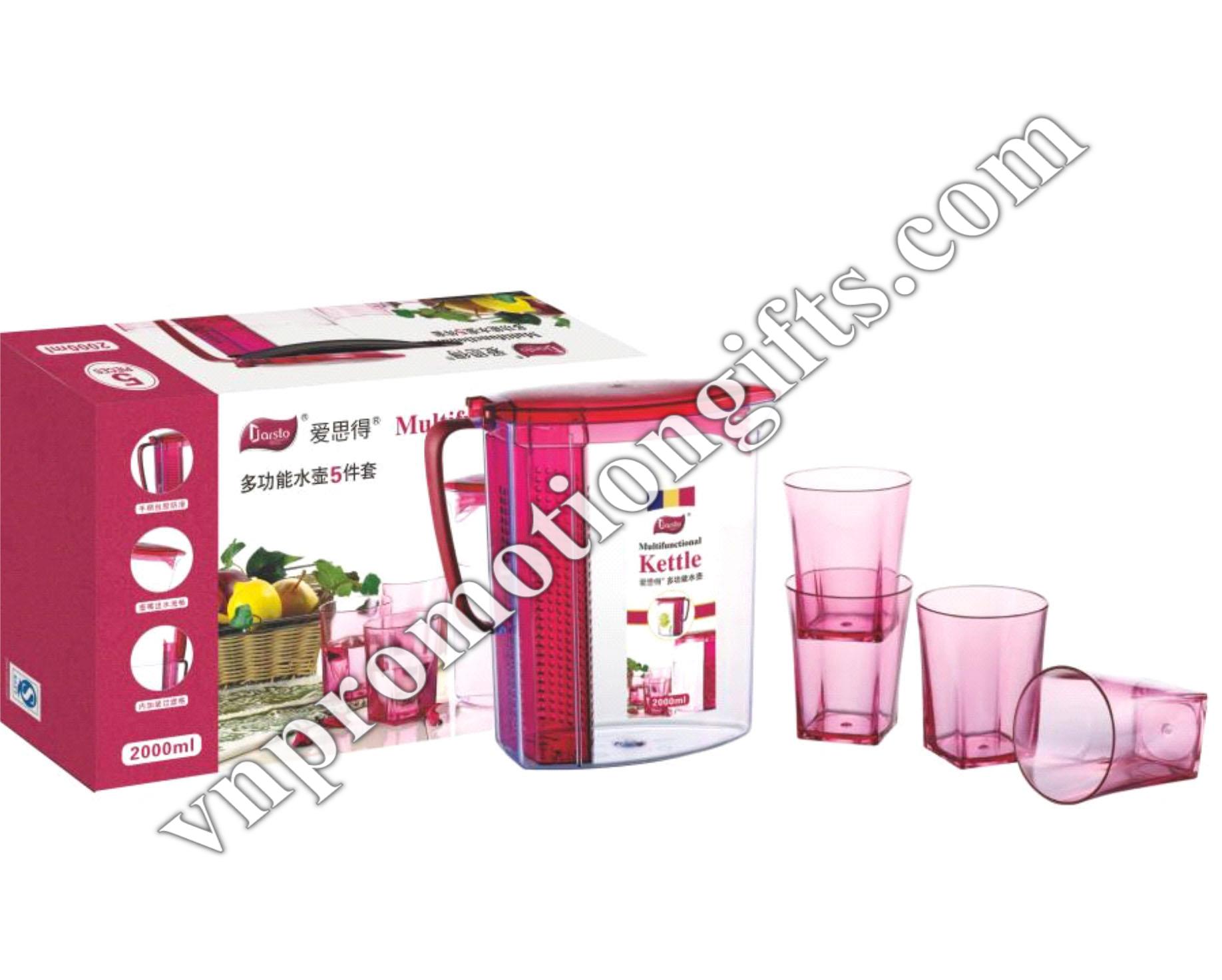 bộ bình 4 ly nhựa