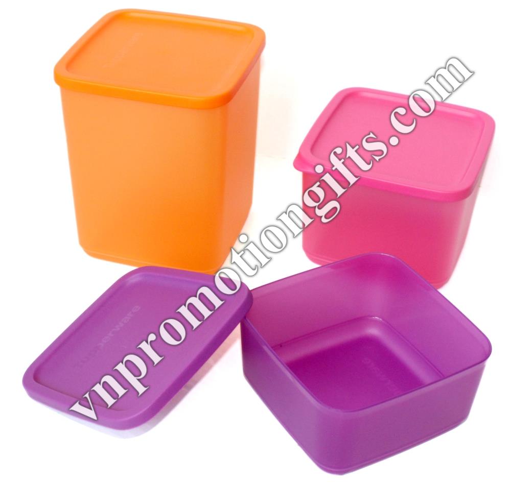 bộ 3 hộp nhựa vuông