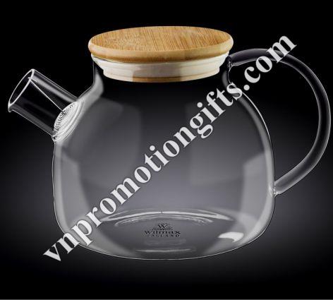 Bình trà thủy tinh nắp gỗ Wilmax 0.6L